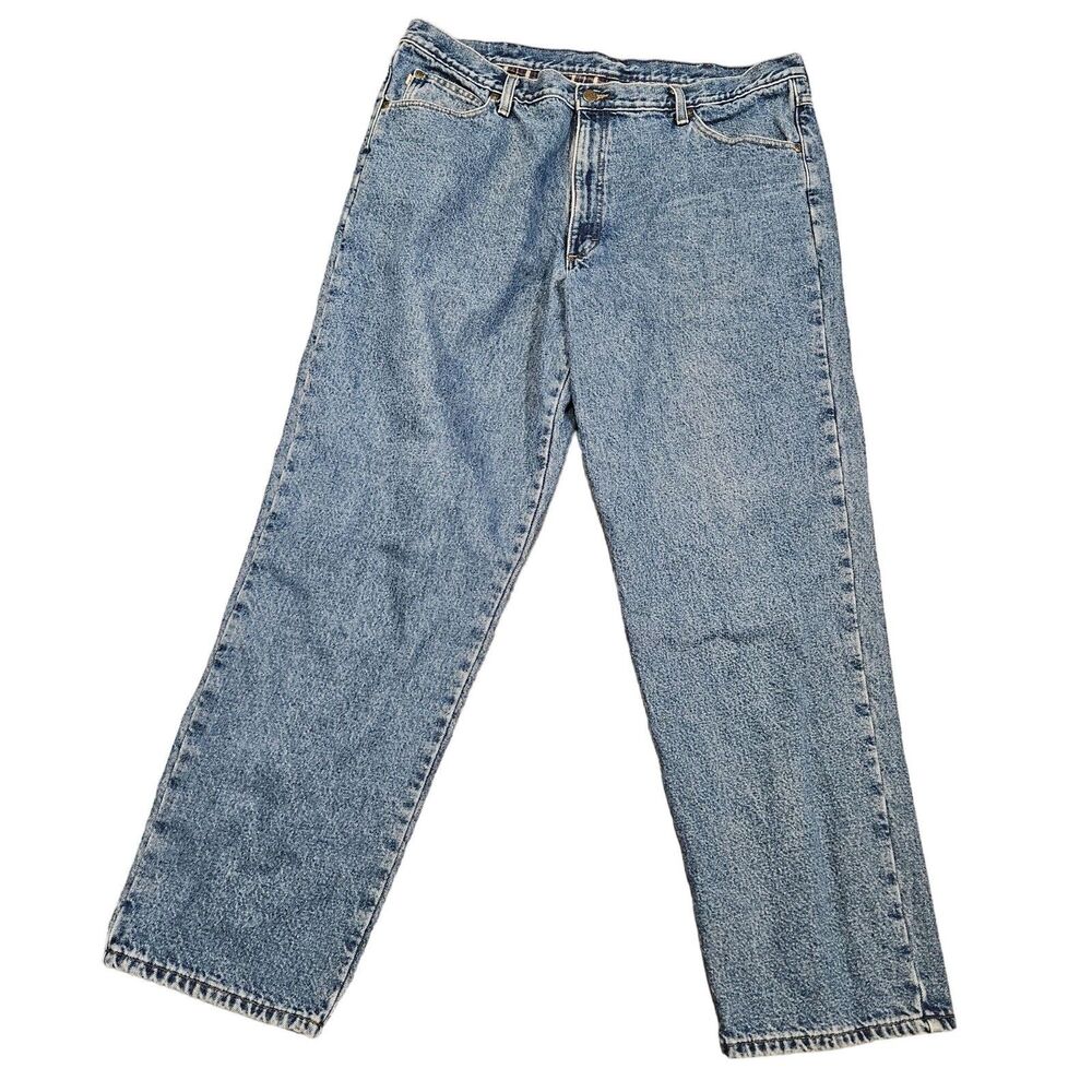 L.L.Bean Men's Double L Natural Fit Jeans 42x34 Plaid Lining 100% Cotton